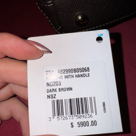 Chanel quilted caviar small coco handle dark brown with alligator handle - Picture 7 of 15